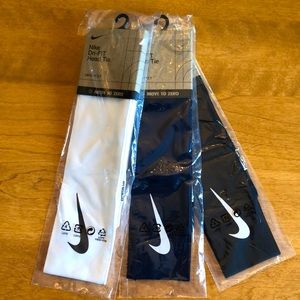 Nike Women’s tie headbands (3 pack- White, Navy, and Black)